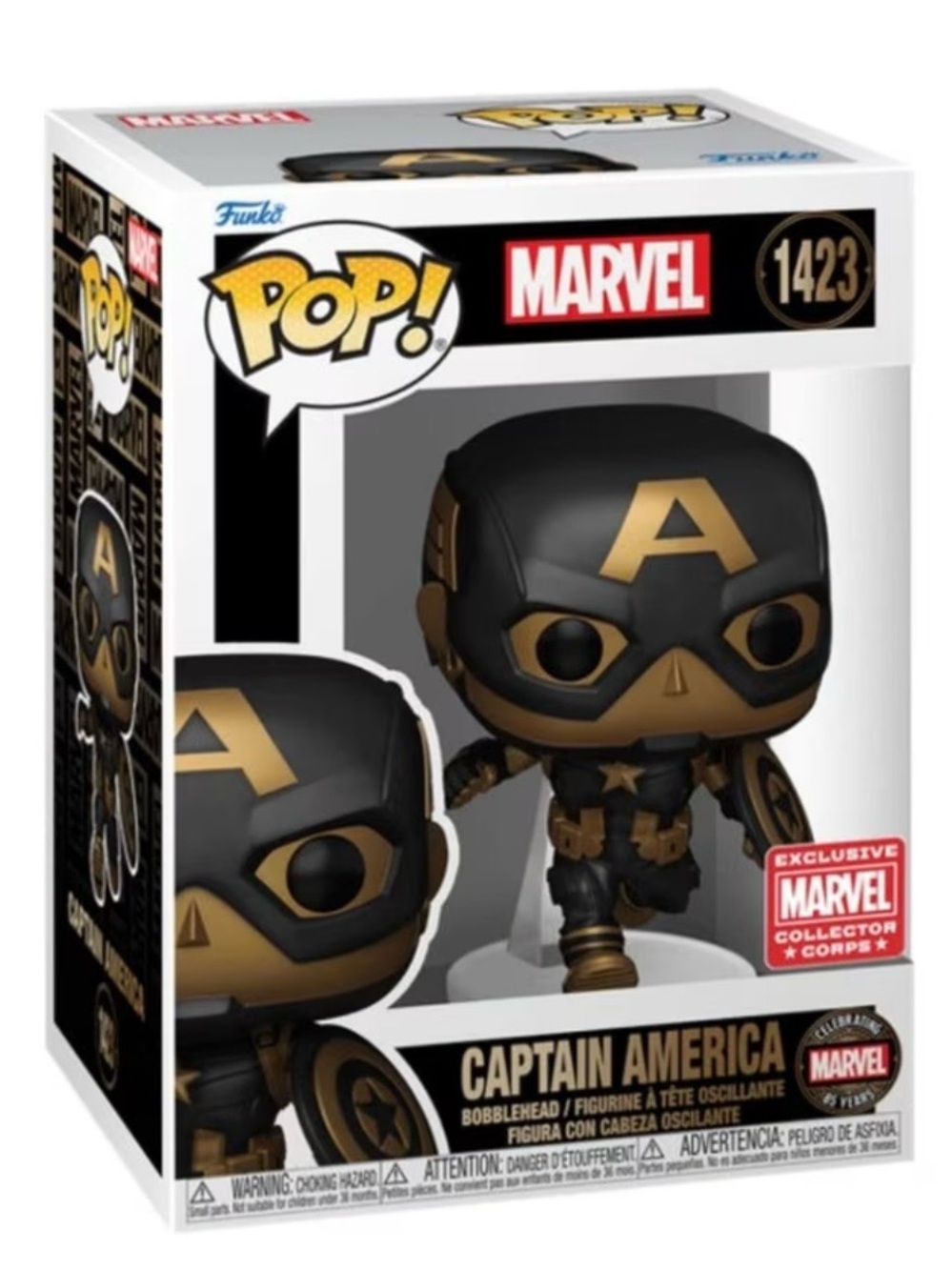 Funko Pop! Captain America #1423 Marvel Collector Corps 85 Years - Bobblehead